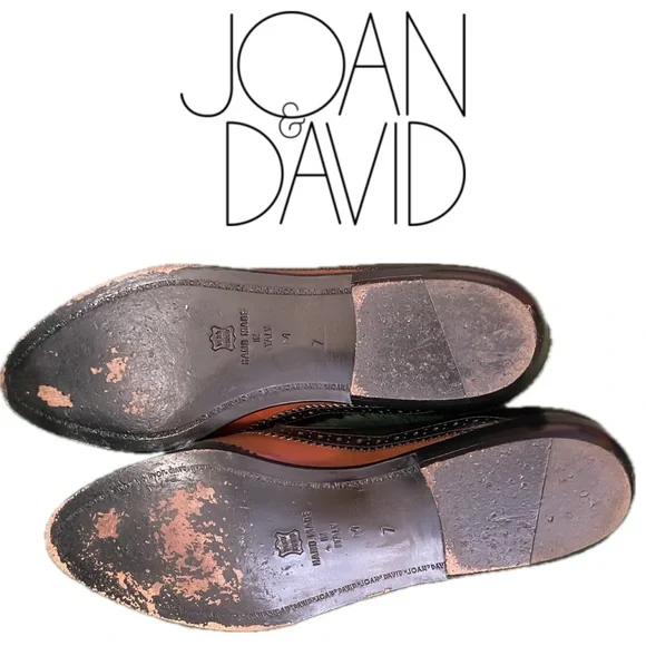 Handmade Italian Vintage 90s Joan & David 2-Tone Oxford Leather Loafers Narrow 7 - Picture 7 of 10